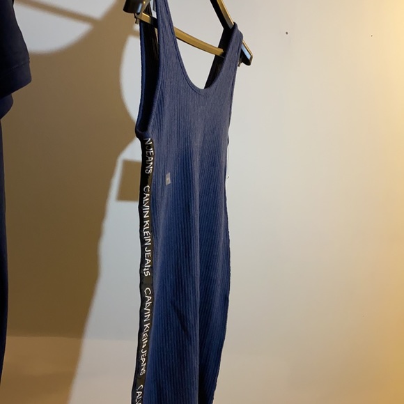 Logo Tape Ribbed Sleeveless Mini Dress - Picture 3 of 4